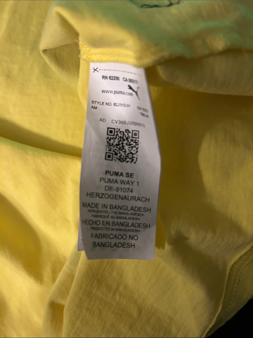 Puma Yellow Tee with Black Bear Graphic - Picture 3 of 3